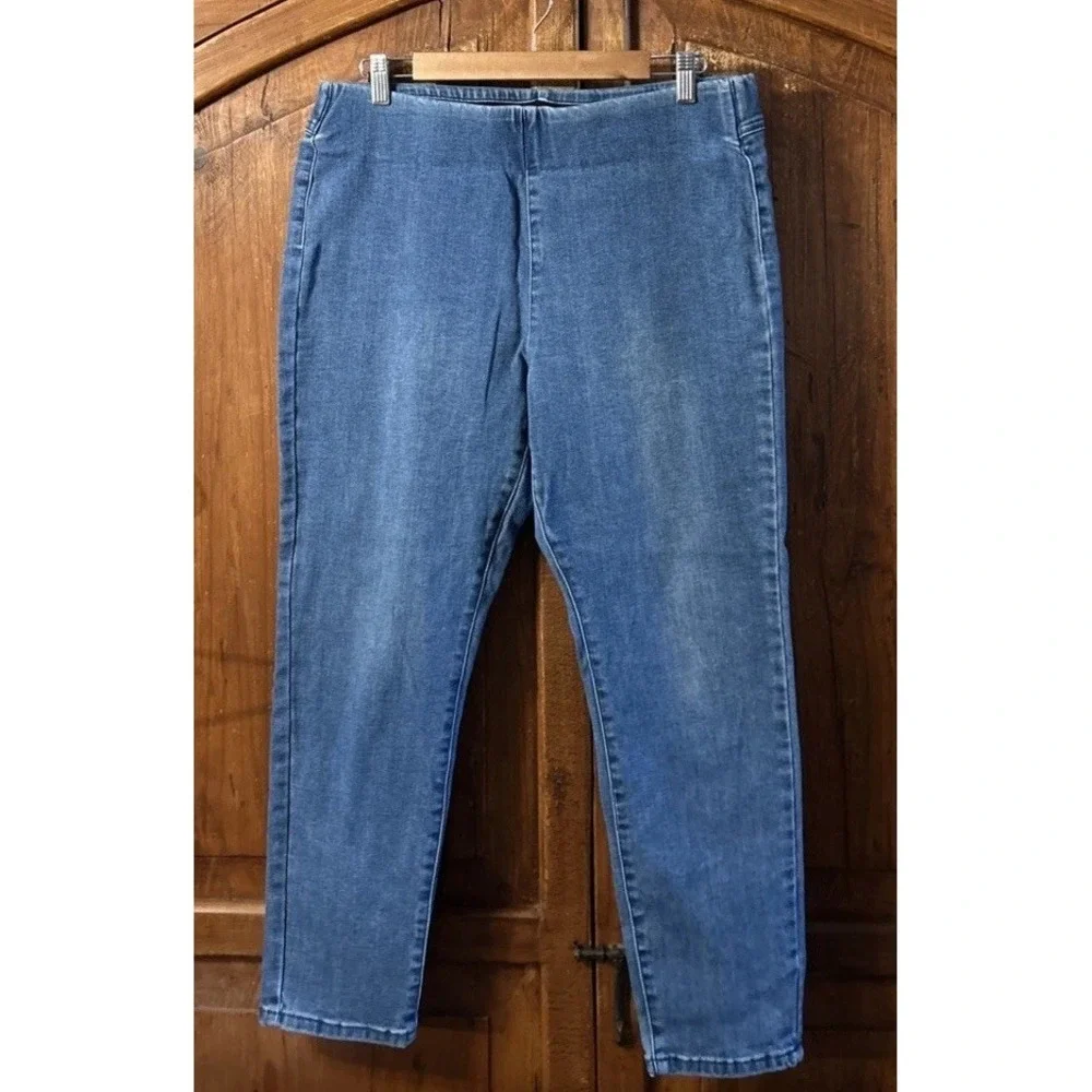 Soft Surroundings Pull‎ On Crop Jeans Sz Large P Lot Of 2 Stretch